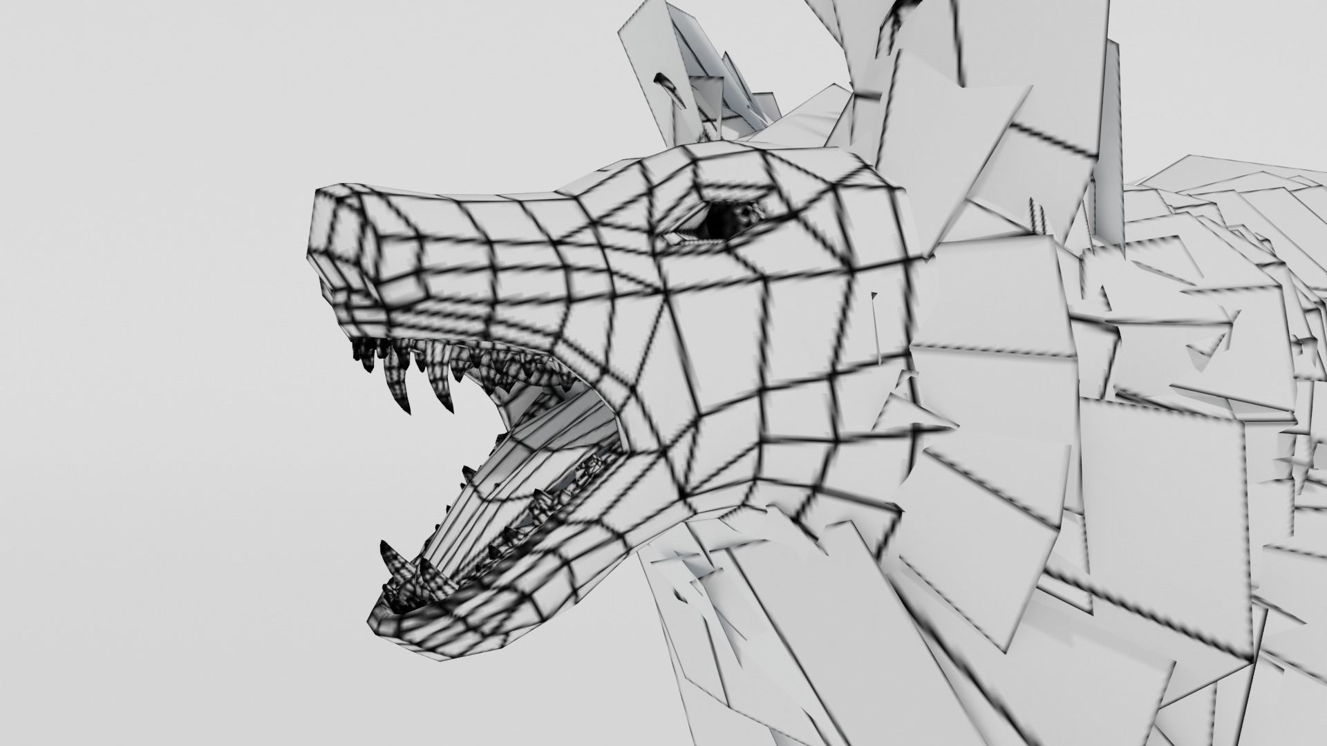 Brown Wolf Animated game ready with fur Low-poly 3D model_22