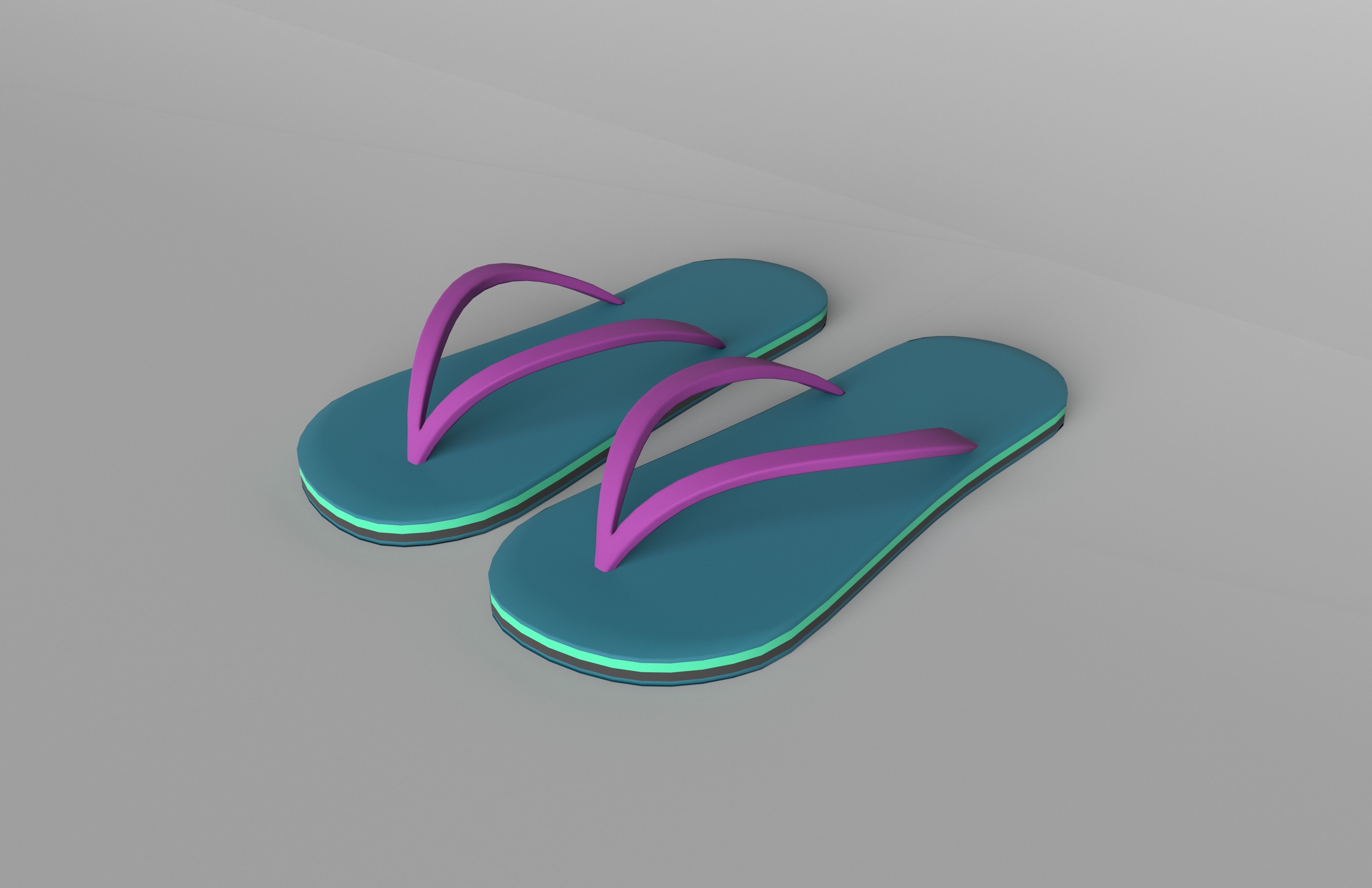 Flip Flops v3 003 Low-poly 3D model_3