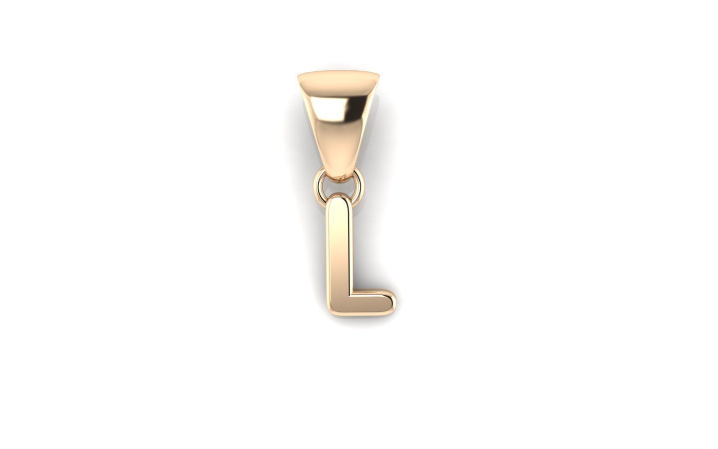 Alphabet letter j charm in gold 3D print model_34