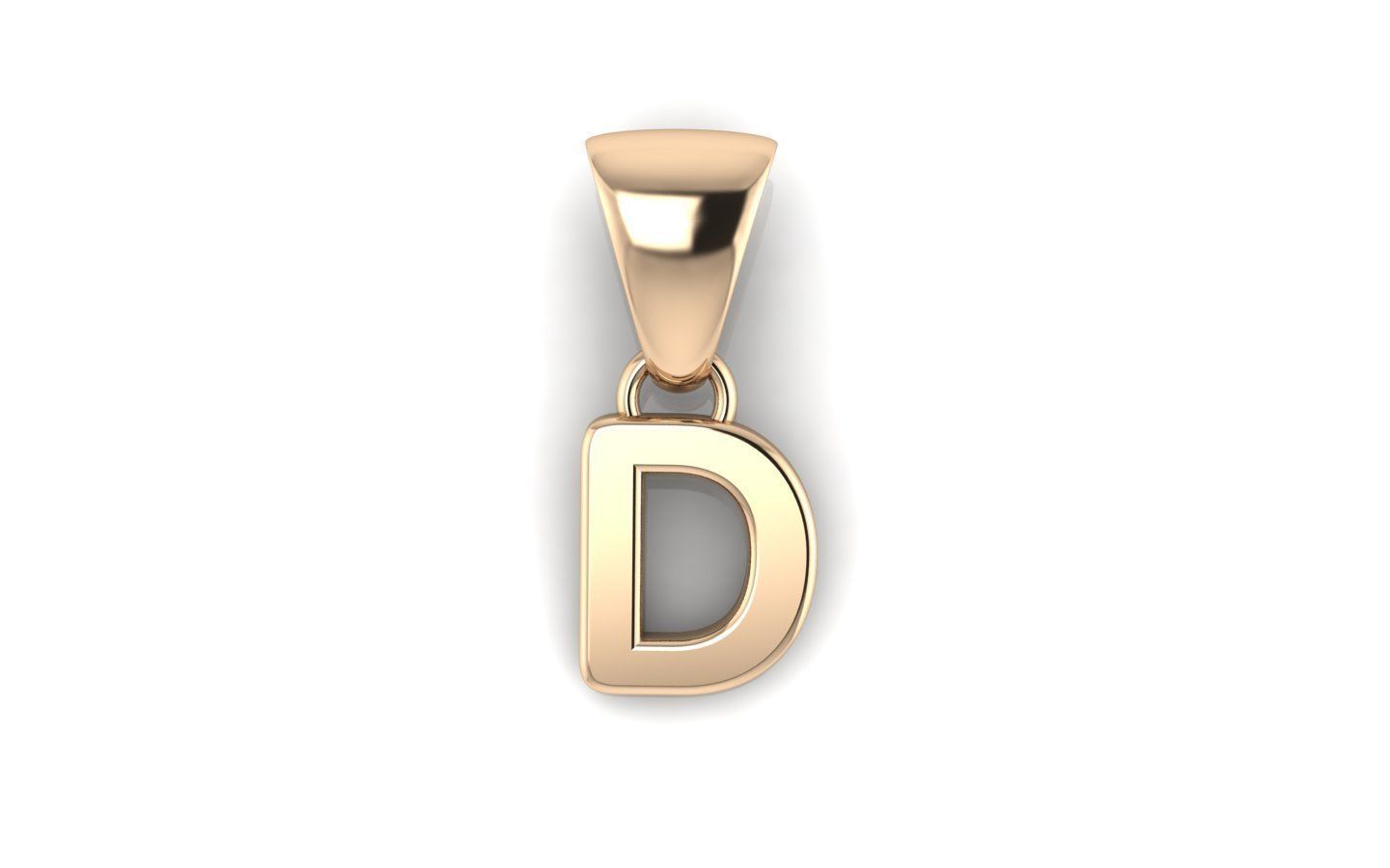 Alphabet letter j charm in gold 3D print model_10