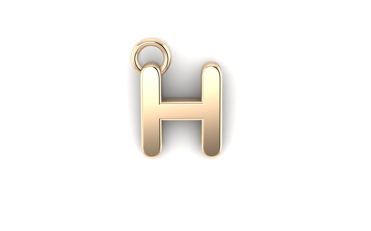 Alphabet letter j charm in gold 3D print model_23