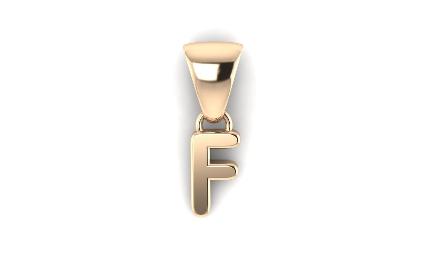 Alphabet letter j charm in gold 3D print model_16