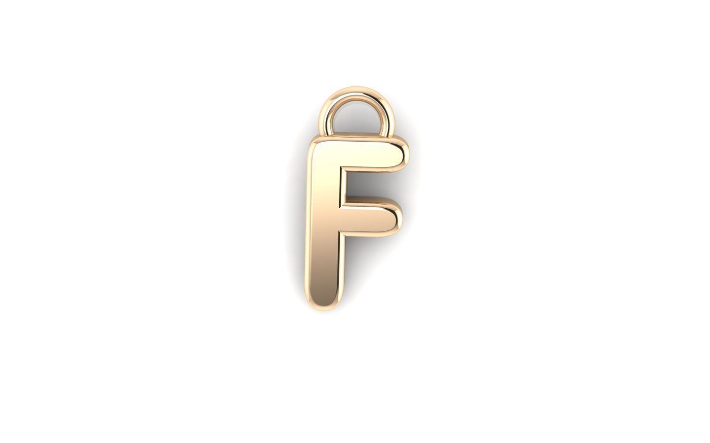 Alphabet letter j charm in gold 3D print model_17