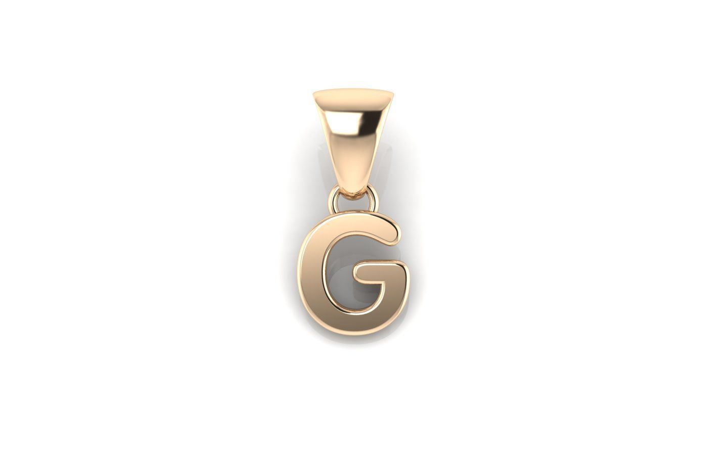 Alphabet letter j charm in gold 3D print model_19