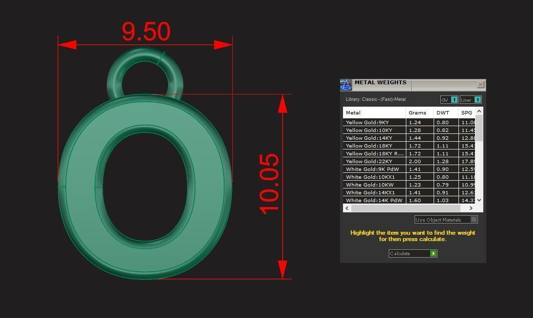 Alphabet letter j charm in gold 3D print model_45