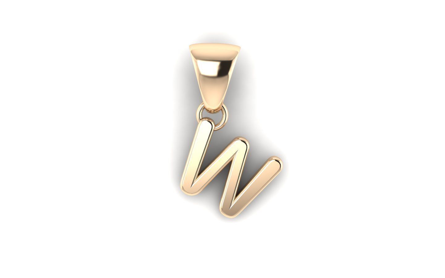 Alphabet letter j charm in gold 3D print model_67