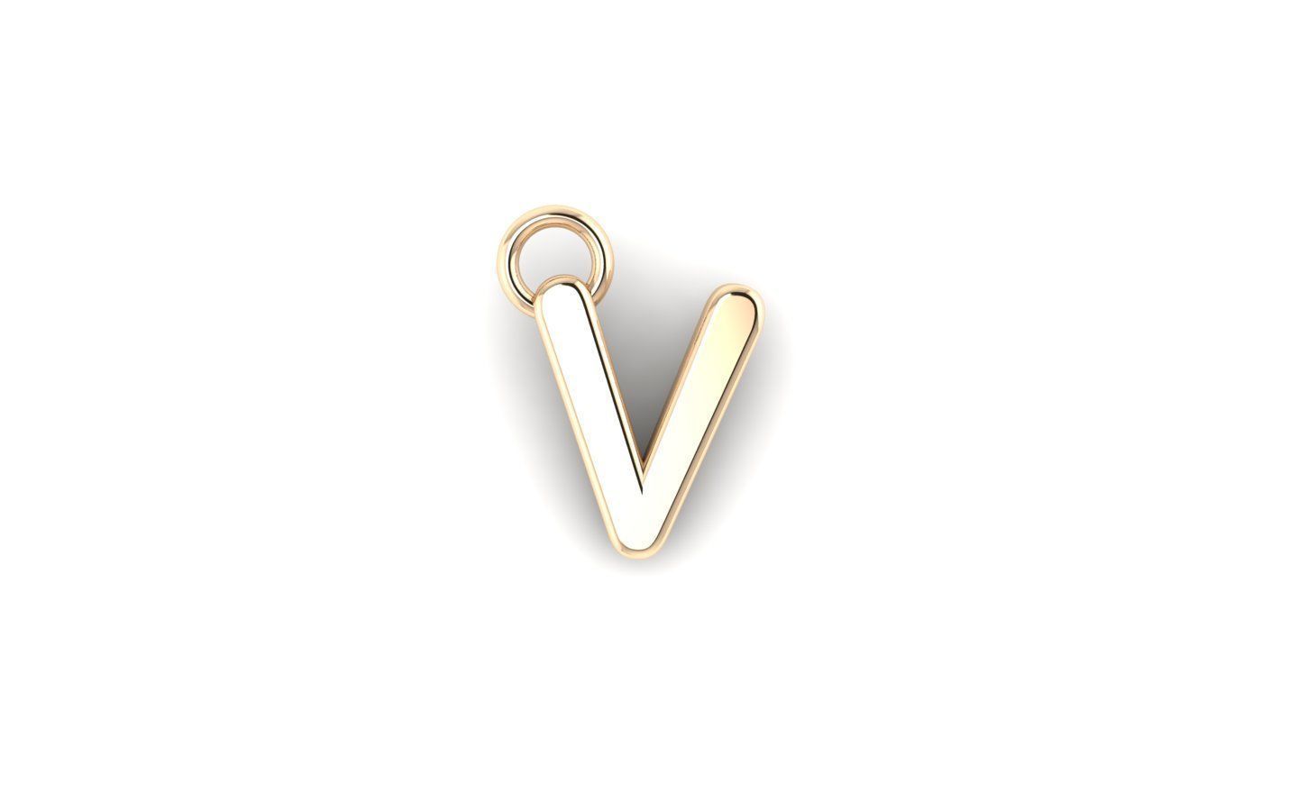 Alphabet letter j charm in gold 3D print model_65