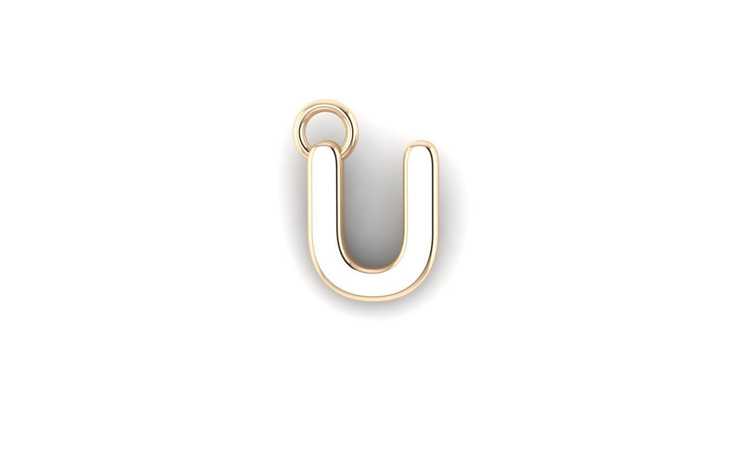 Alphabet letter j charm in gold 3D print model_62