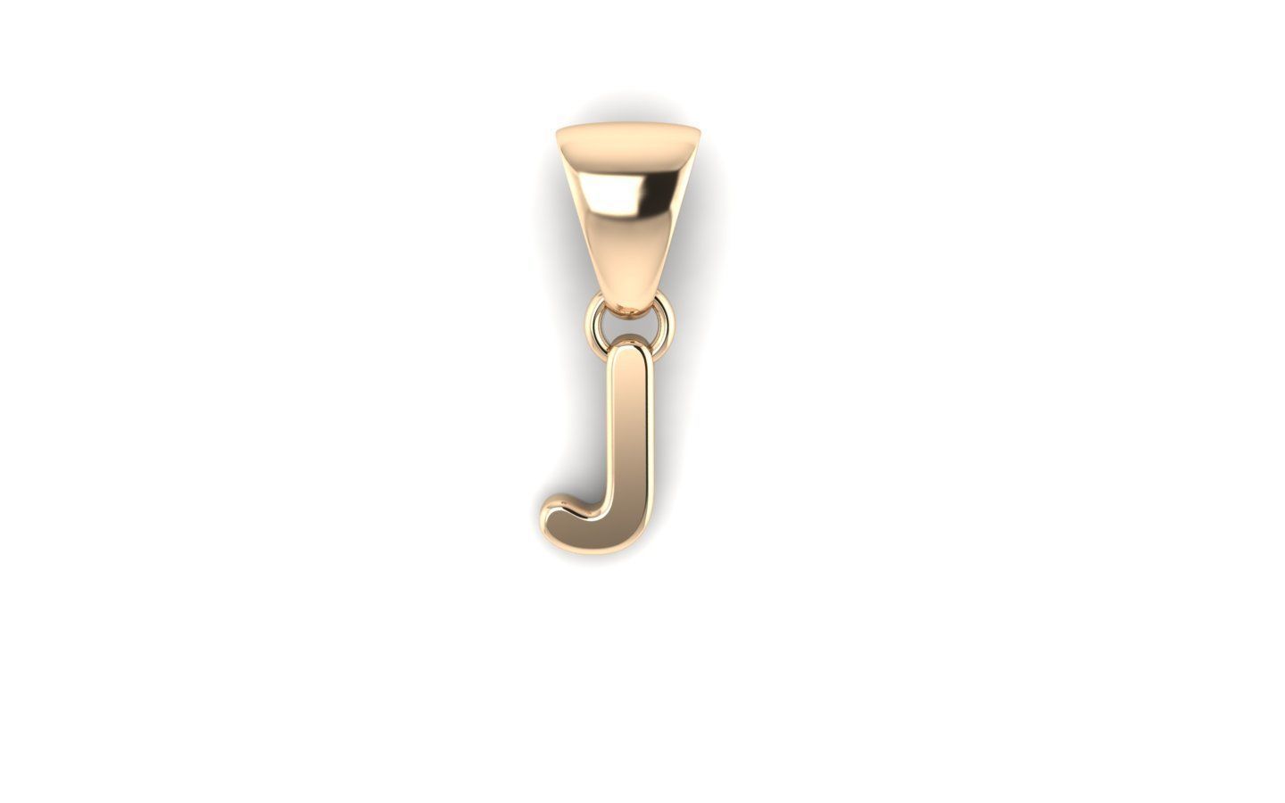 Alphabet letter j charm in gold 3D print model_28