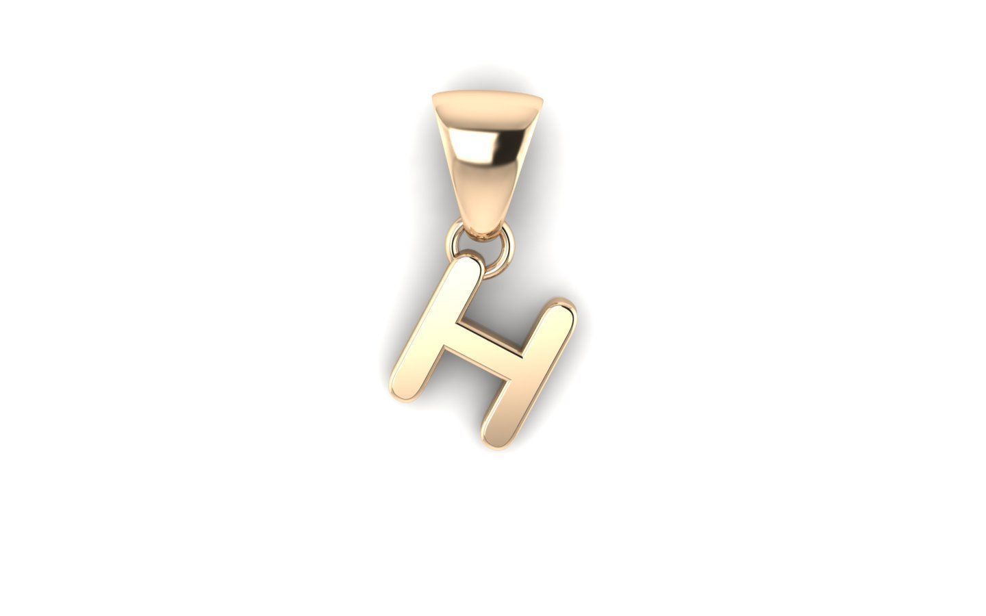 Alphabet letter j charm in gold 3D print model_22