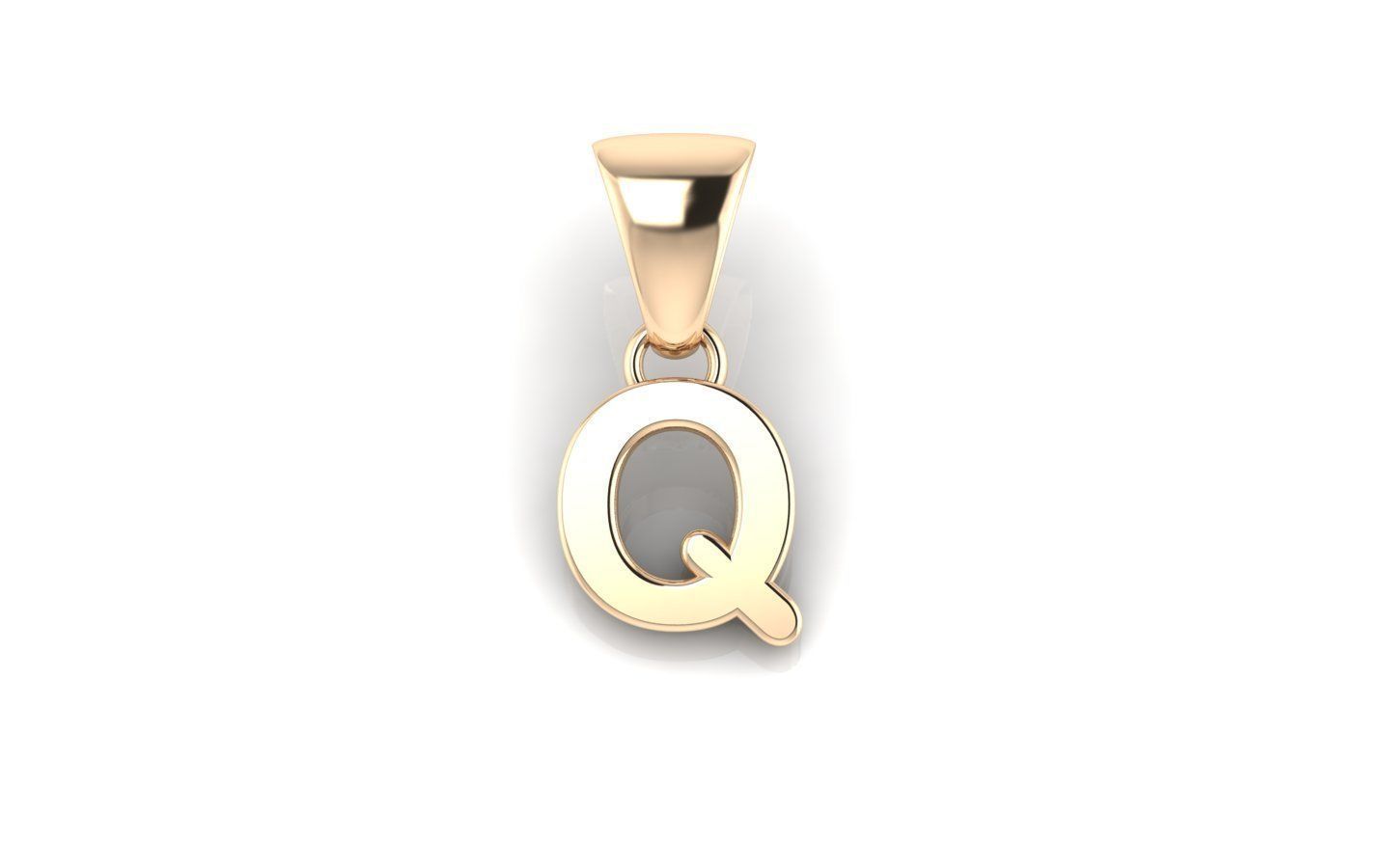 Alphabet letter j charm in gold 3D print model_49