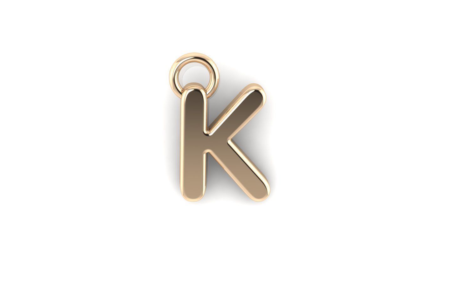 Alphabet letter j charm in gold 3D print model_32
