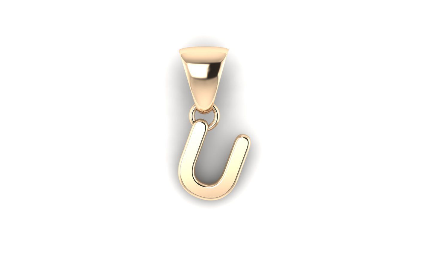 Alphabet letter j charm in gold 3D print model_61