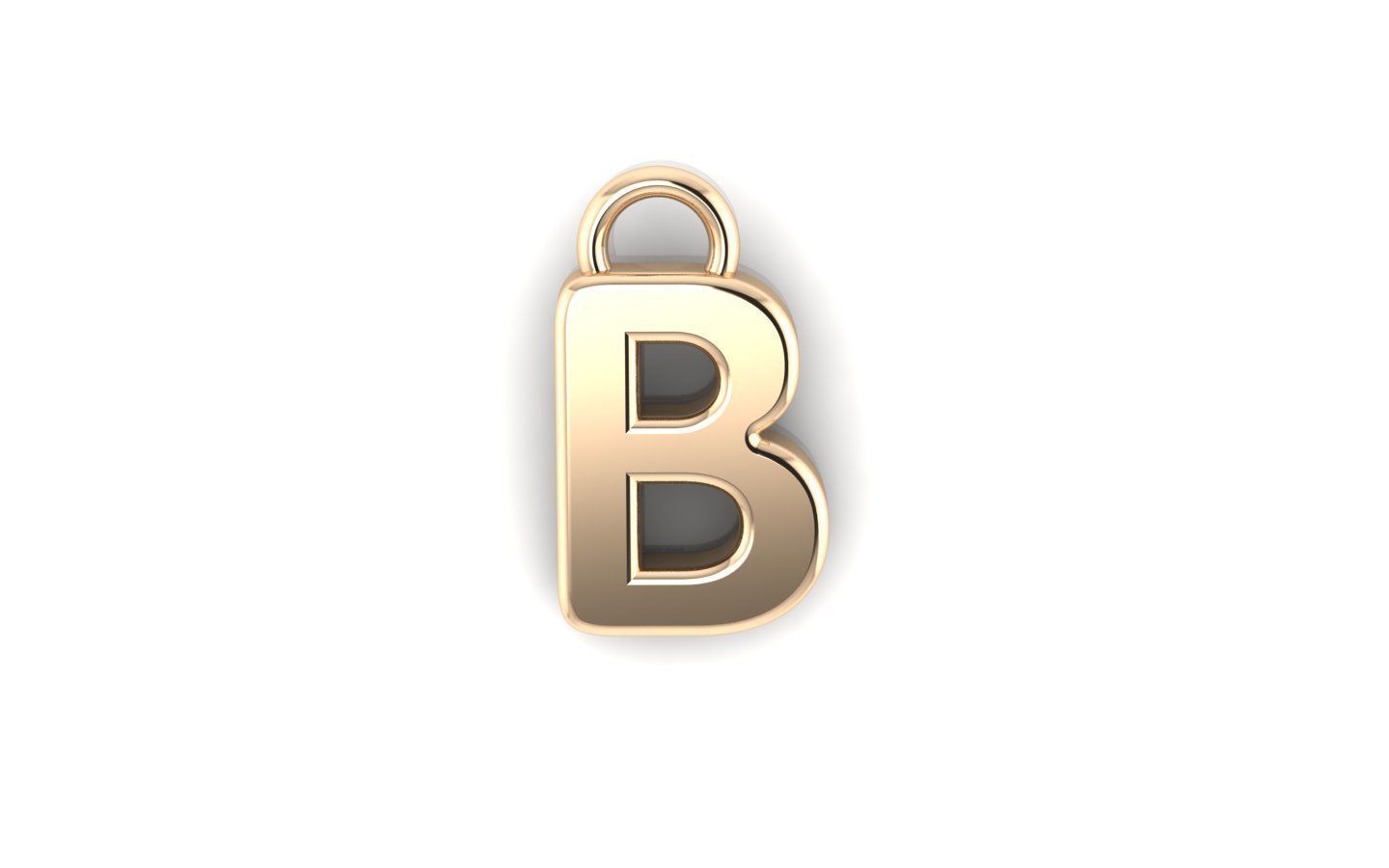 Alphabet letter j charm in gold 3D print model_5