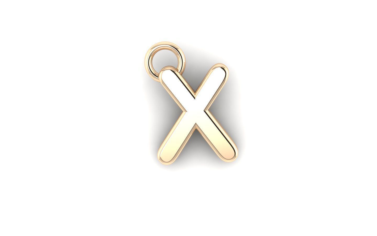 Alphabet letter j charm in gold 3D print model_71