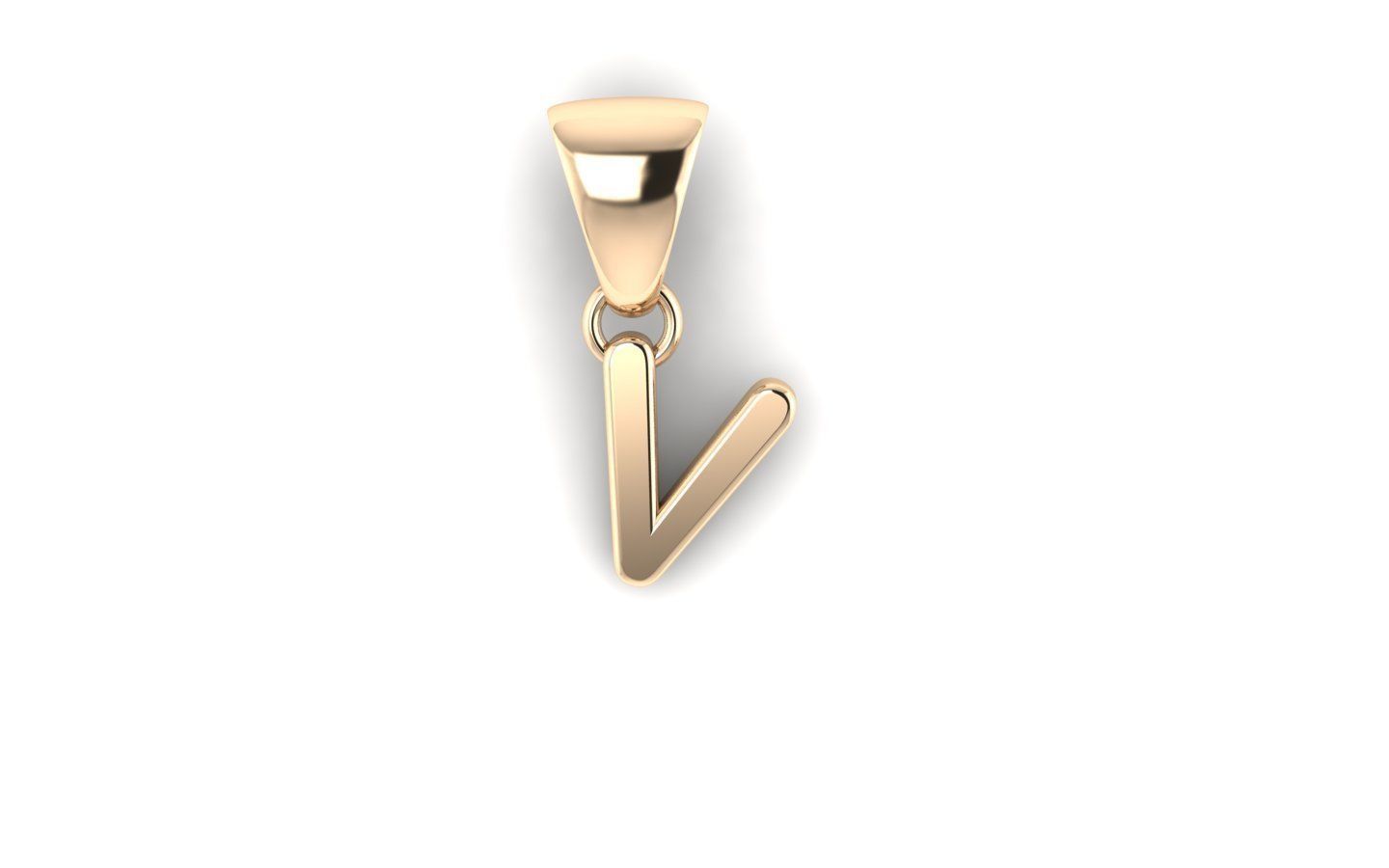 Alphabet letter j charm in gold 3D print model_64