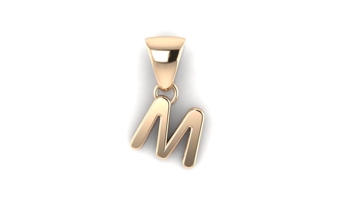 Alphabet letter j charm in gold 3D print model_37
