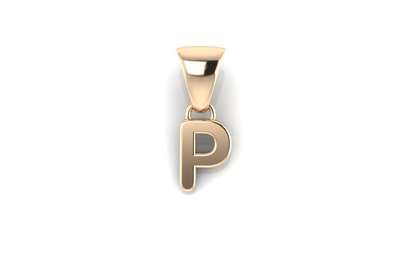 Alphabet letter j charm in gold 3D print model_46