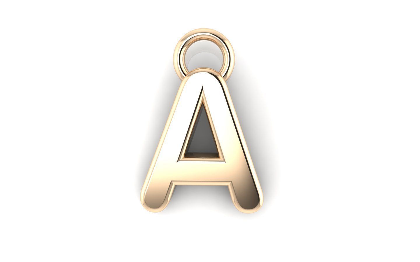 Alphabet letter j charm in gold 3D print model_2