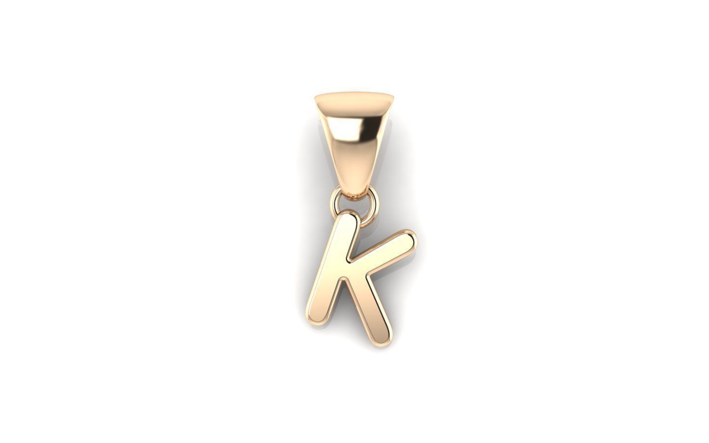 Alphabet letter j charm in gold 3D print model_31