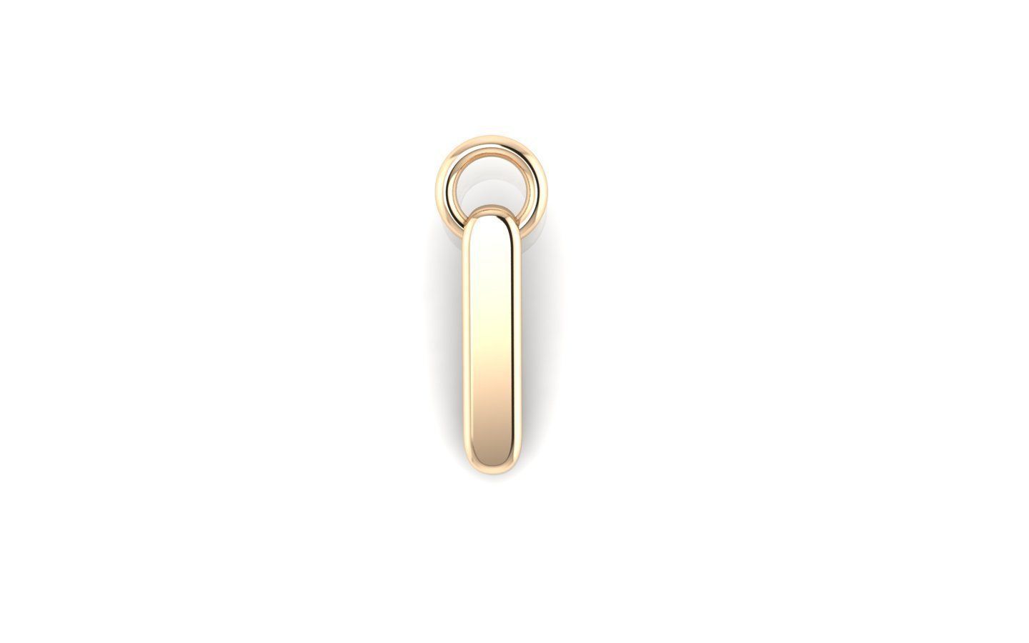 Alphabet letter j charm in gold 3D print model_26