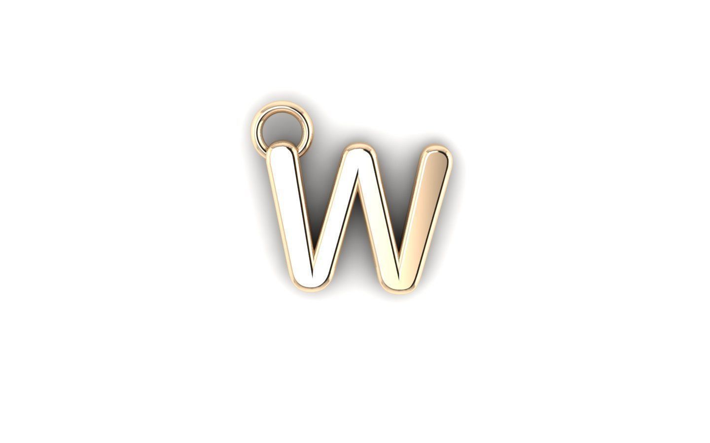 Alphabet letter j charm in gold 3D print model_68
