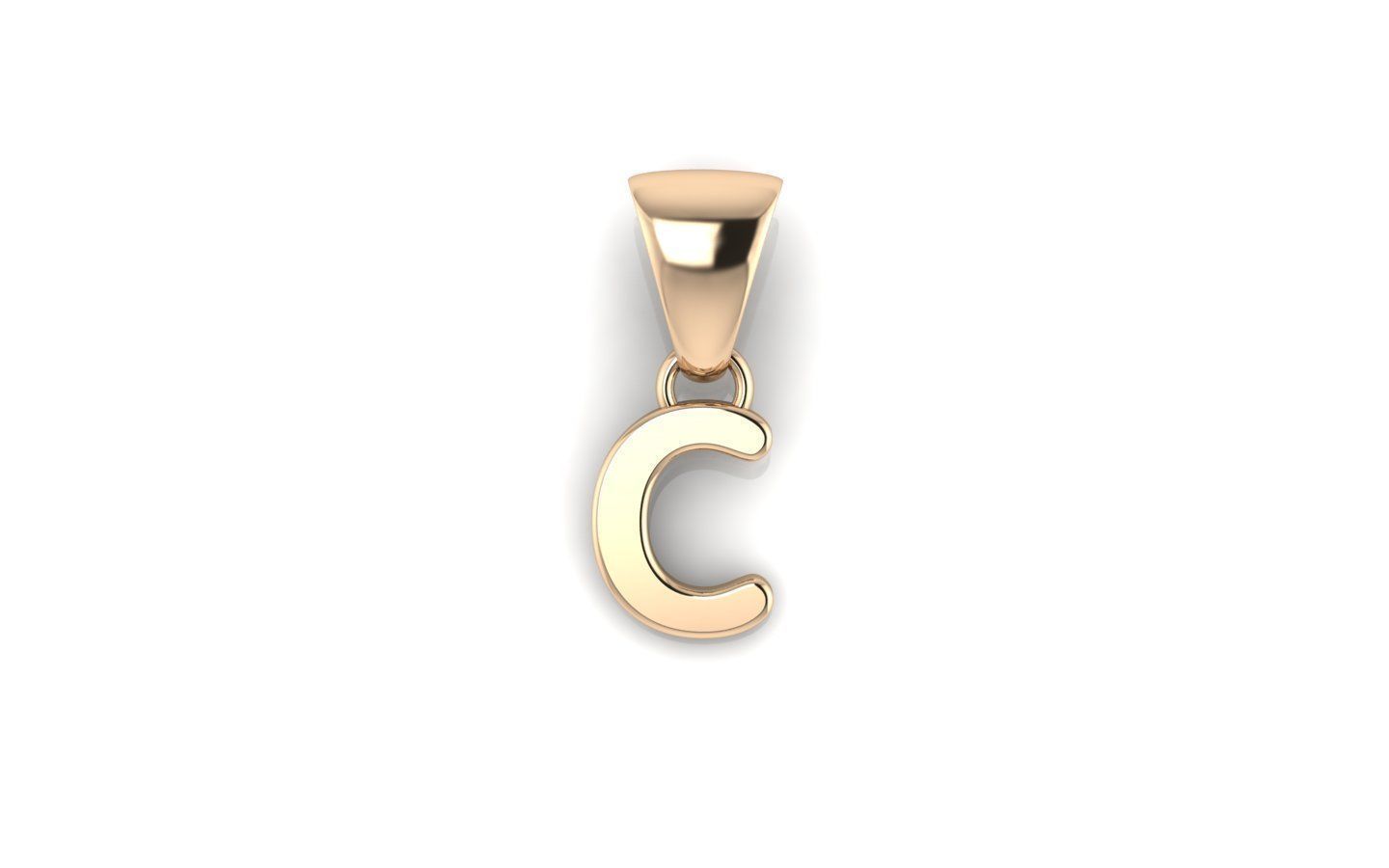 Alphabet letter j charm in gold 3D print model_8
