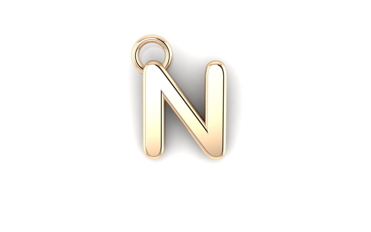 Alphabet letter j charm in gold 3D print model_41