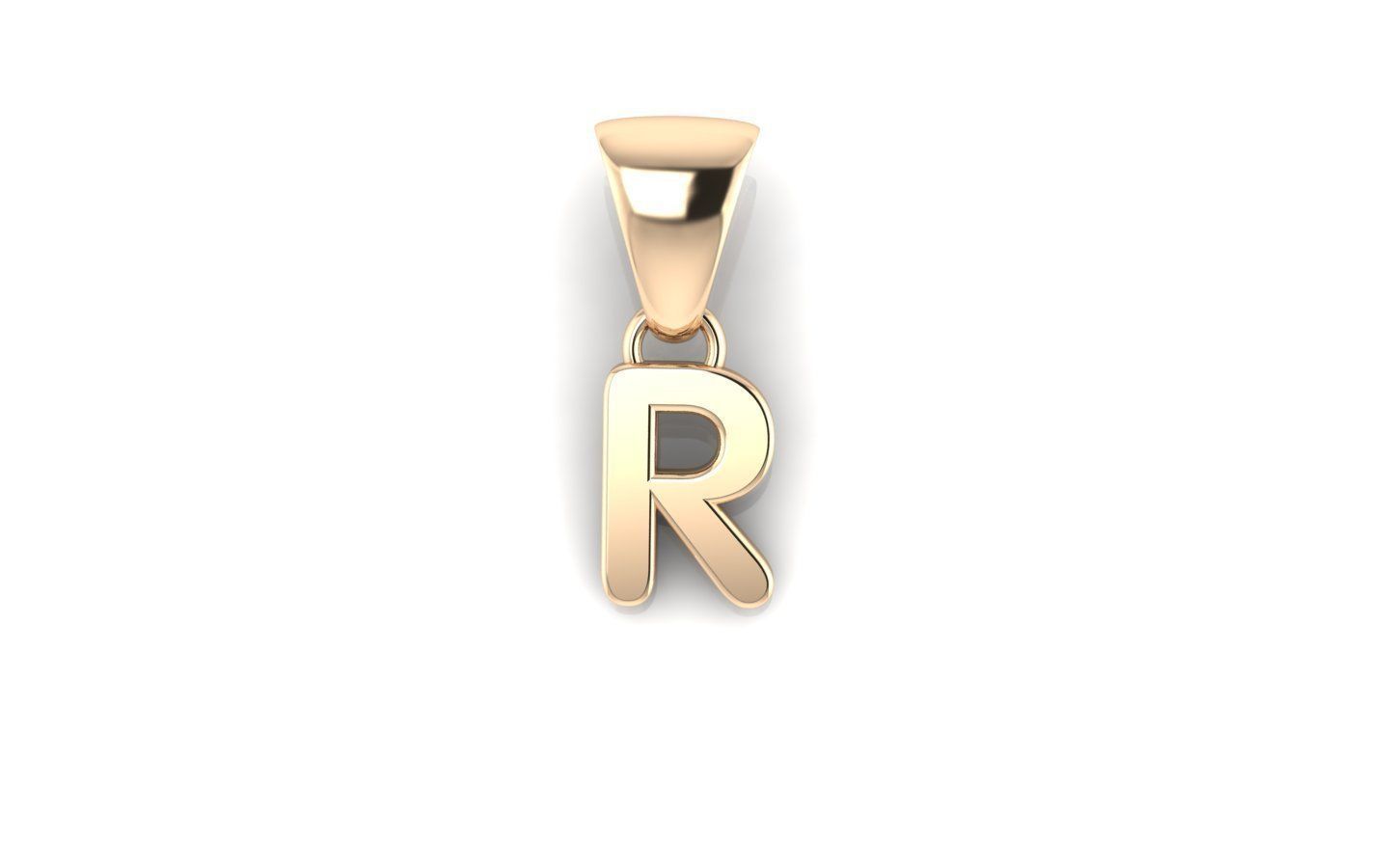 Alphabet letter j charm in gold 3D print model_52