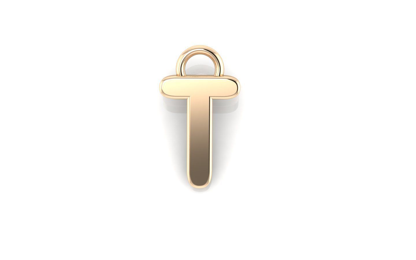 Alphabet letter j charm in gold 3D print model_59