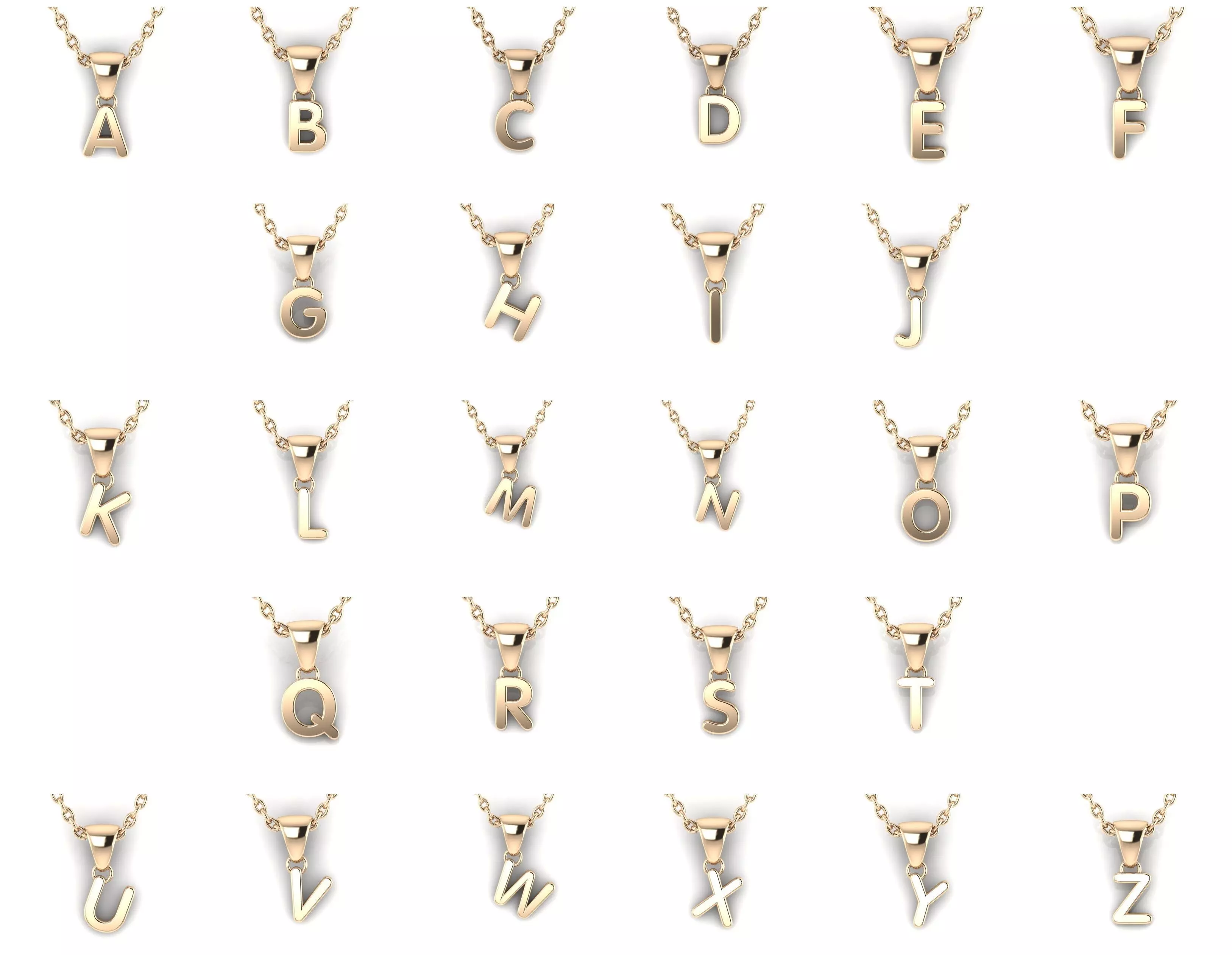 Alphabet letter j charm in gold 3D print model_0