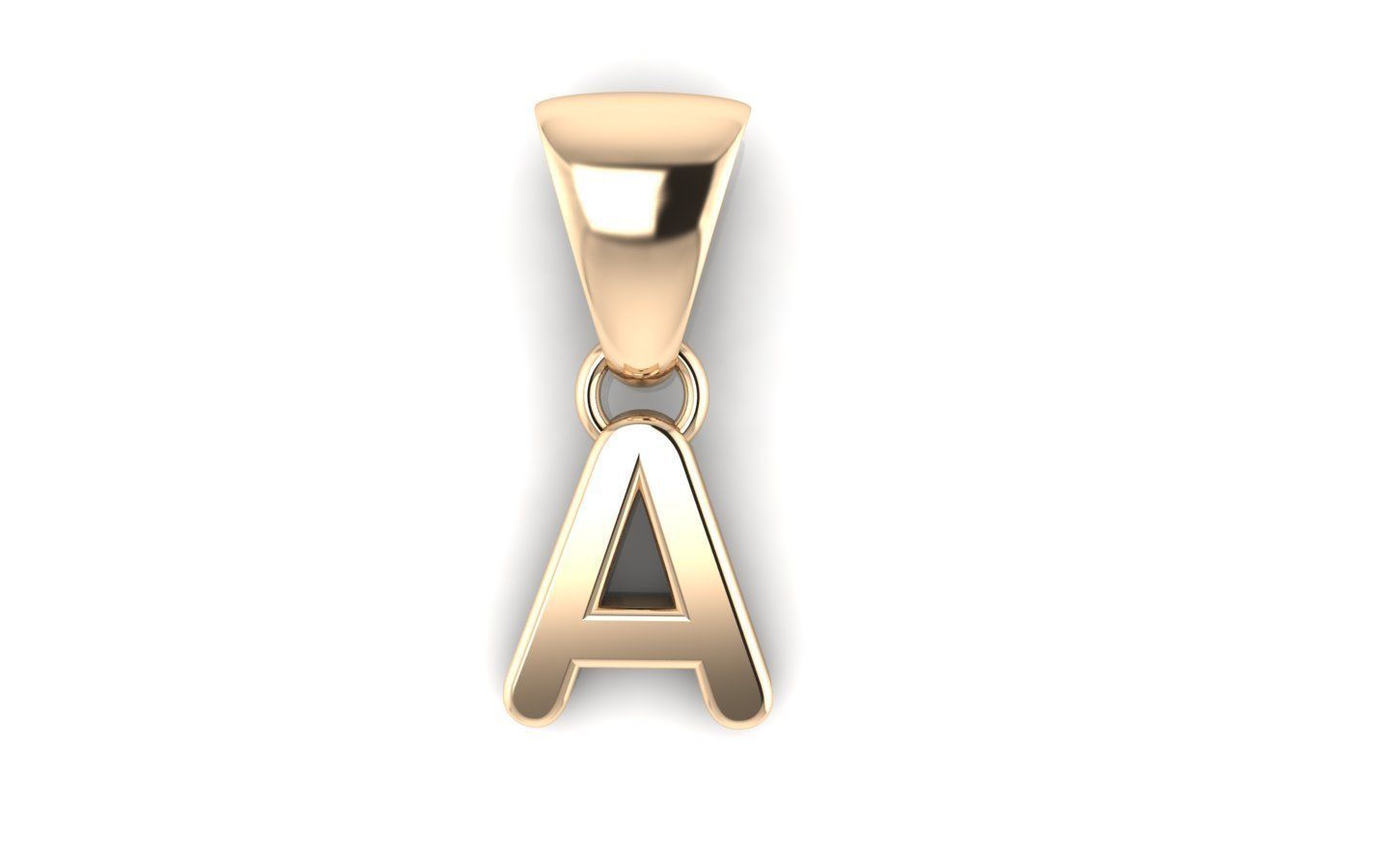 Alphabet letter j charm in gold 3D print model_1