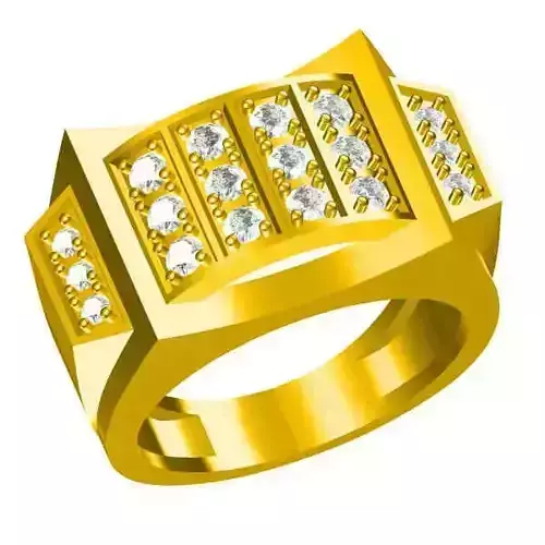 JCD Format Men gold round cut engagement rings