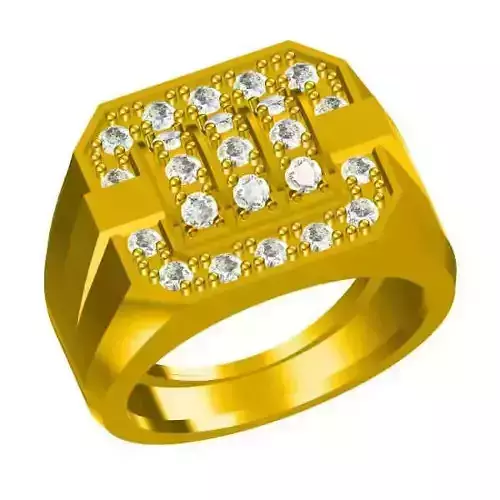 JCD Format Men gold round cut engagement rings 3dm jewelry files