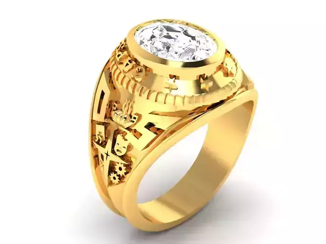Gents Ring 3dm render detail