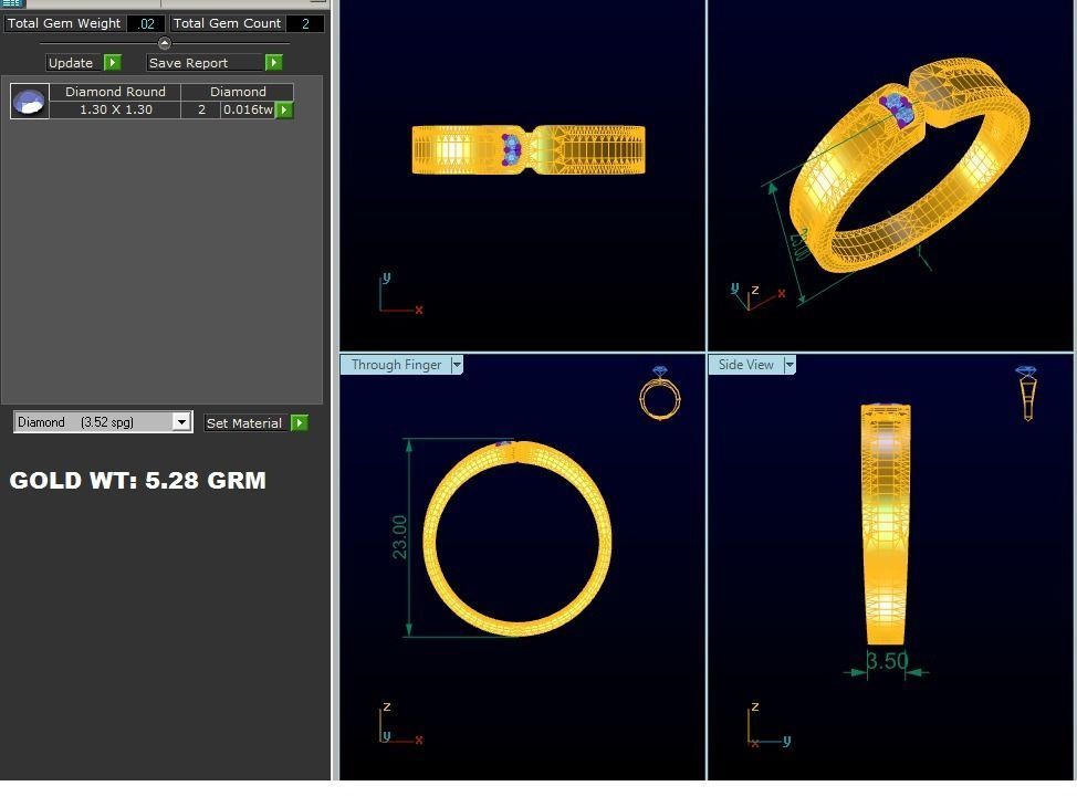 Women Ring 3dm render detail 3D print model_8