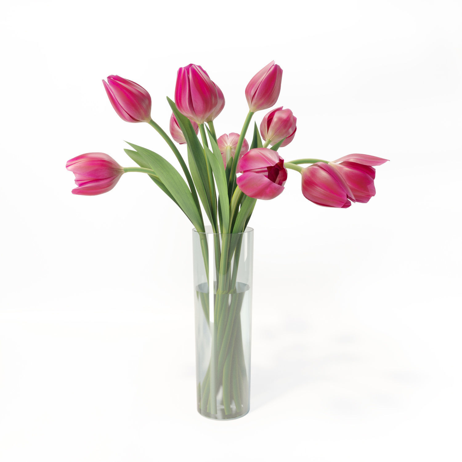 bouquet of tulips 3D model_4