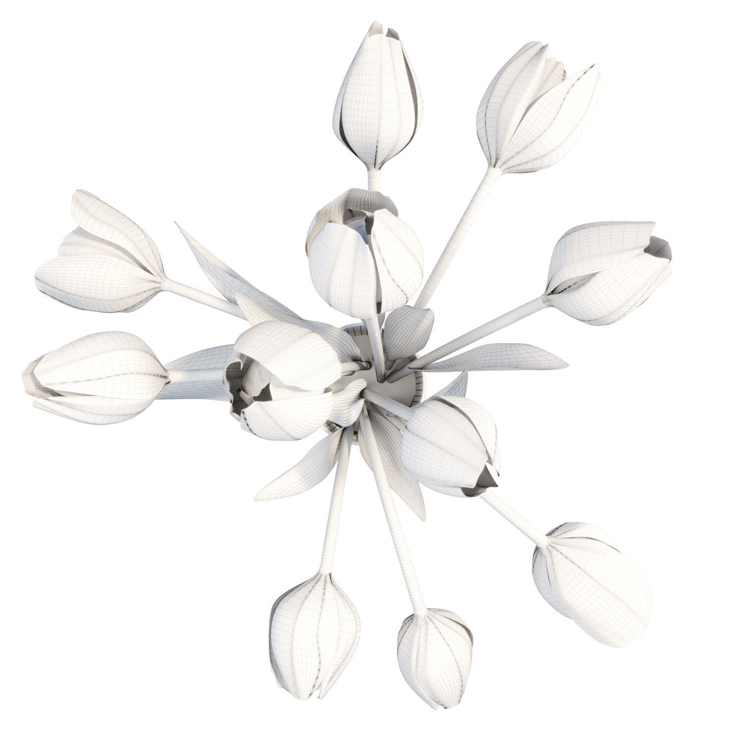 bouquet of tulips 3D model_3