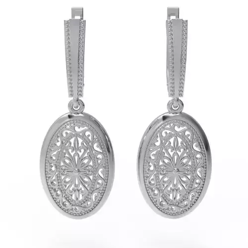 Earrings with ornament  3D print model
