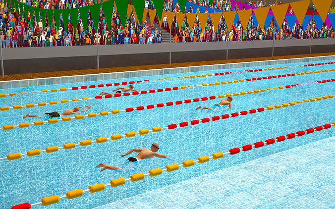 swimming pool 3d model Low-poly 3D model