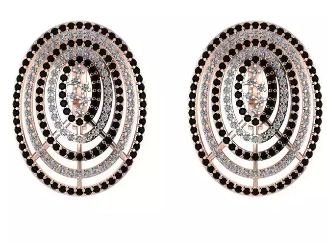 Earrings oval diamond 