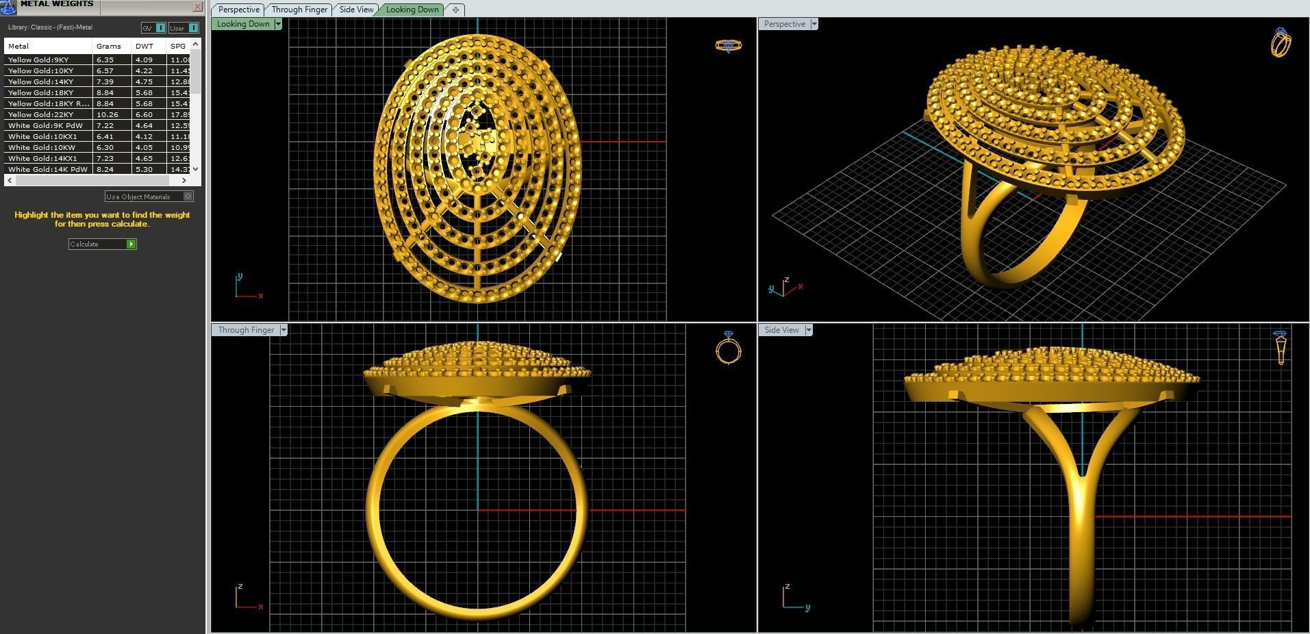 Ring oval diamond  3D print model_5