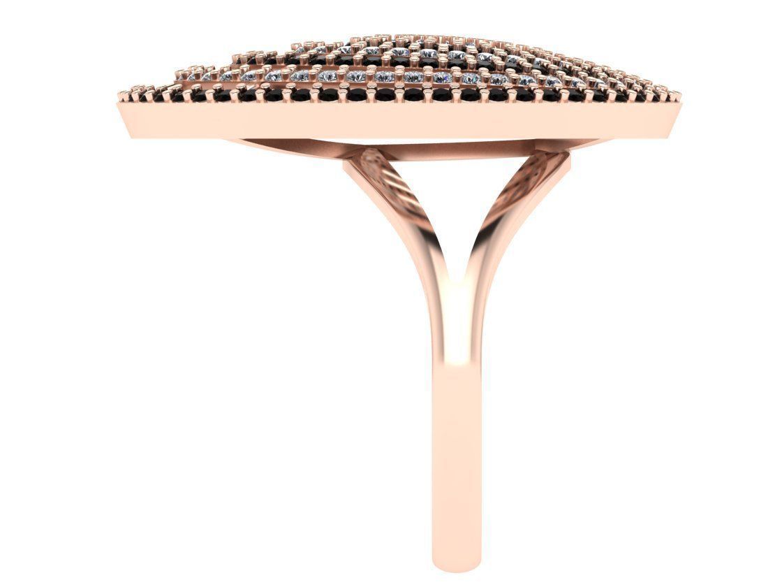 Ring oval diamond  3D print model_3