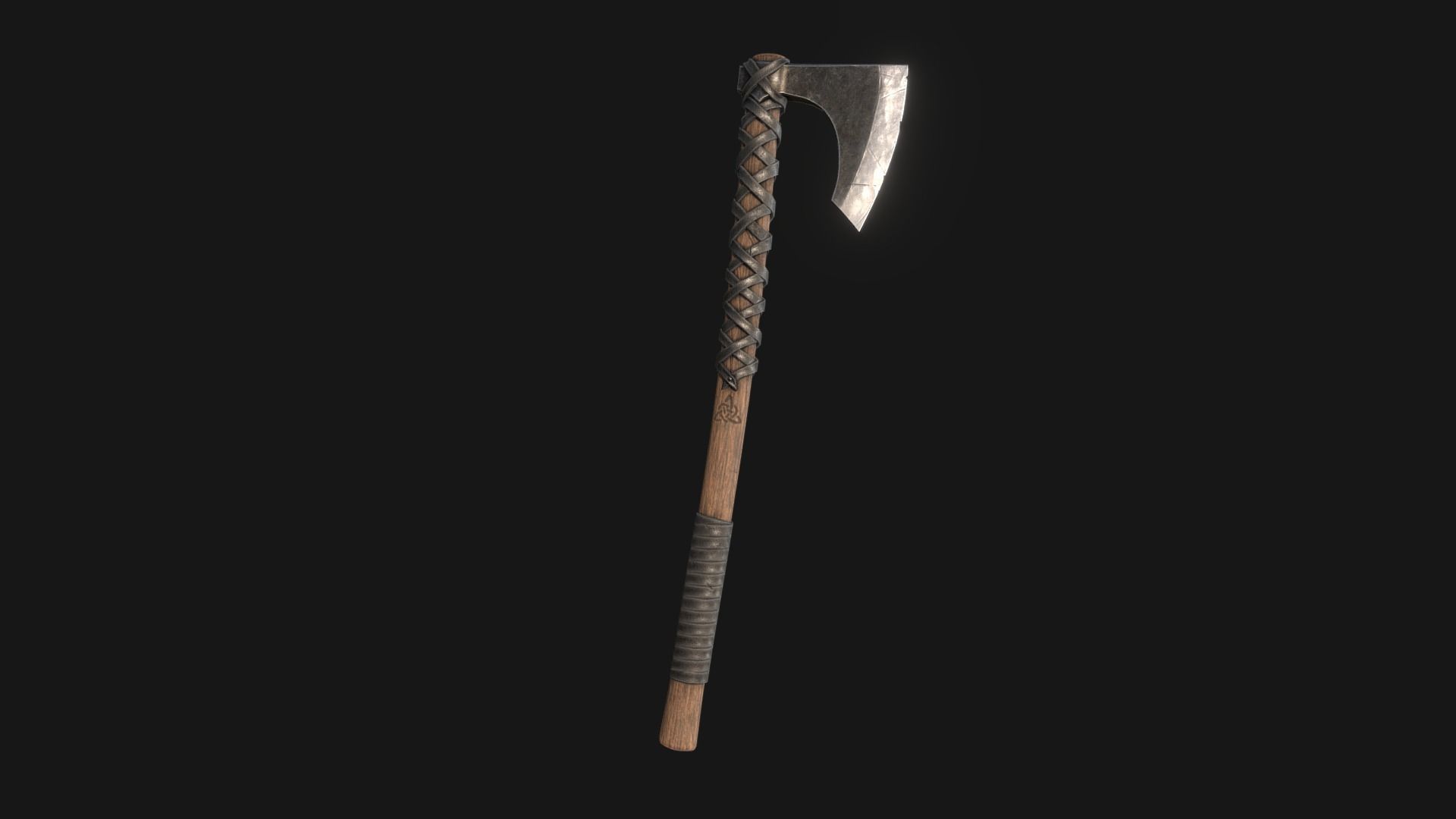Viking Medieval War Axe - Game ready weapon Low-poly 3D model_3