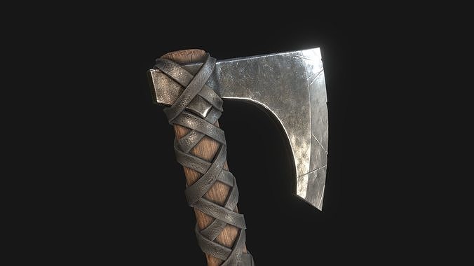 Viking Medieval War Axe - Game ready weapon Low-poly 3D model