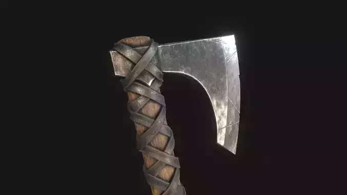 Viking Medieval War Axe - Game ready weapon Low-poly 3D model