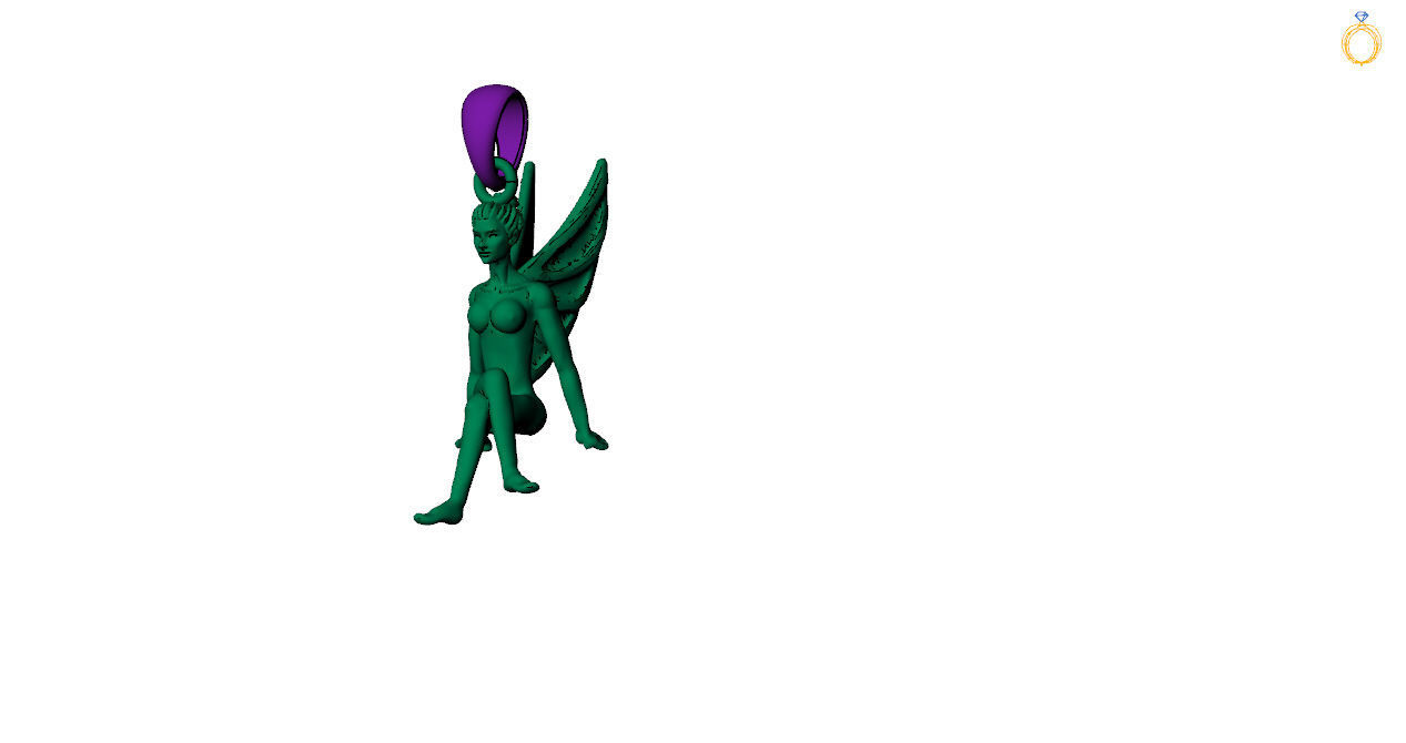 Angel-earring -nacklace 3D print model_19