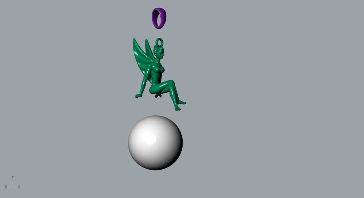 Angel-earring -nacklace 3D print model_8