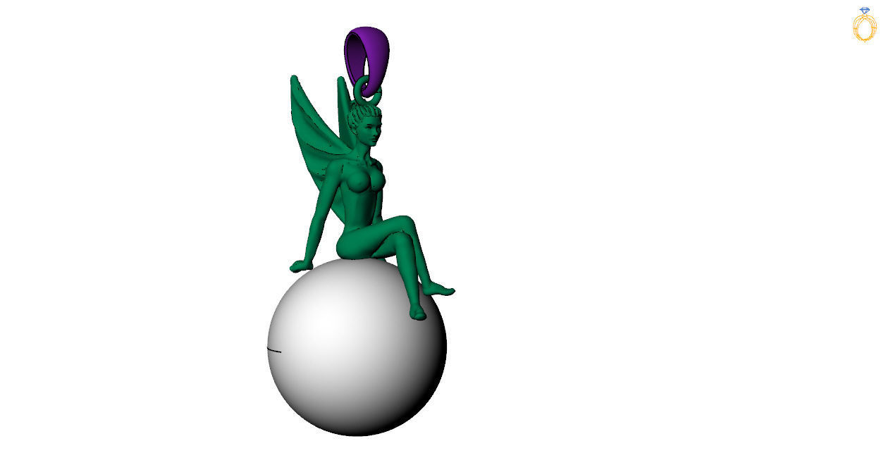 Angel-earring -nacklace 3D print model_13