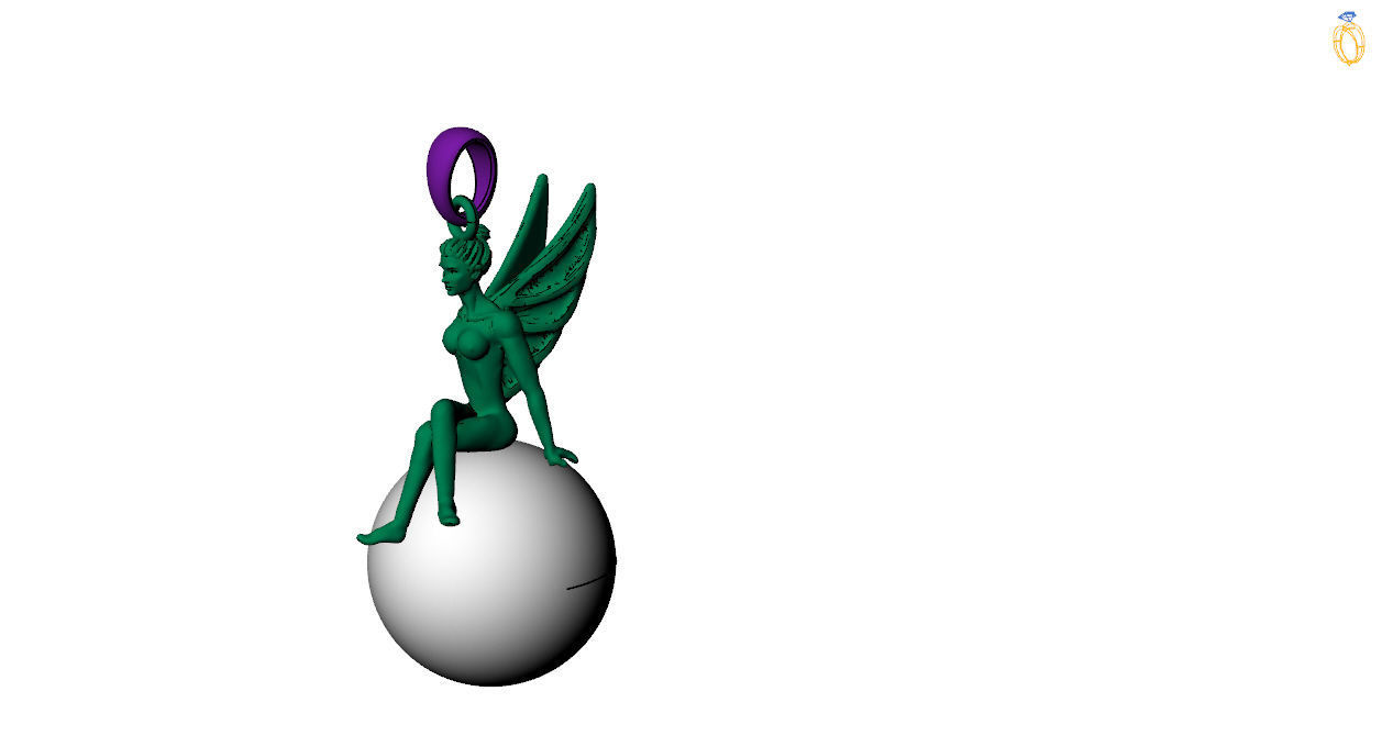 Angel-earring -nacklace 3D print model_12